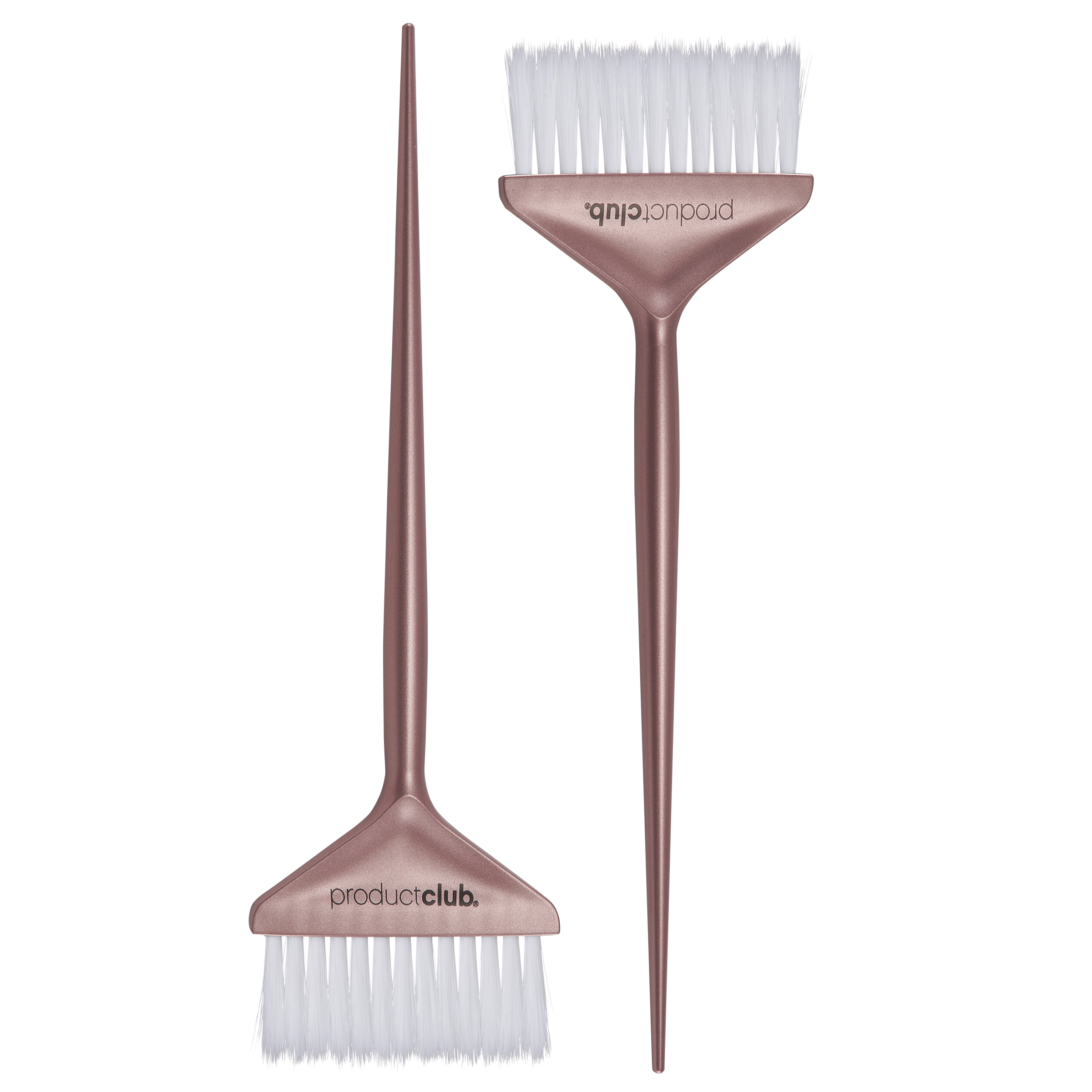 A set of the new Rose Gold Couture Extra Wide Feather Bristle Brushes side by side.