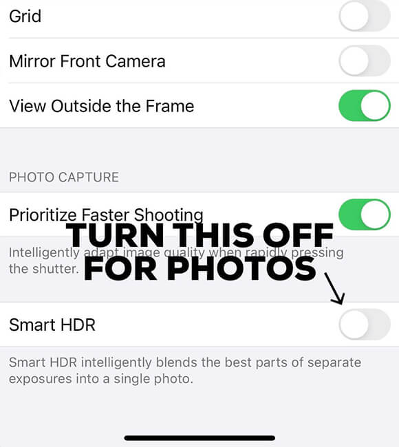 iPhone HDR Settings